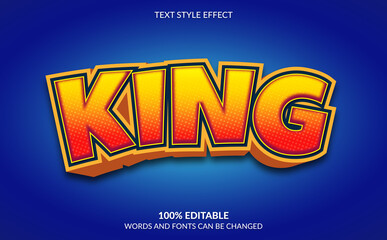 Editable Text Effect, King Comic Text Style