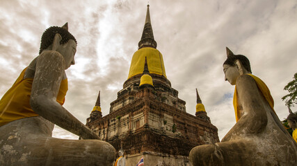 Wall Mural - Ayutthaya, Thailand - August 23th 2015: Ayutthaya is the former capital of Phra Nakhon Si Ayutthaya province in Thailand. In 1767, the city was destroyed by the Burmese army.