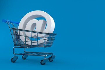 Sticker - Shopping cart with email symbol