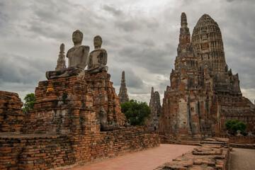 Wall Mural - Ayutthaya, Thailand - August 23th 2015: Ayutthaya is the former capital of Phra Nakhon Si Ayutthaya province in Thailand. In 1767, the city was destroyed by the Burmese army.