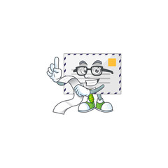 Sticker - cartoon mascot design of letter holding a menu list