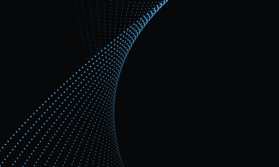 Fototapete - Abstract background with blue halftone square elements. Big data concept.