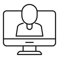 Poster - online live lesson icon. outline online live lesson vector icon for web design isolated on white bac
