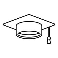 Poster - graduation hat icon. outline graduation hat vector icon for web design isolated on white background
