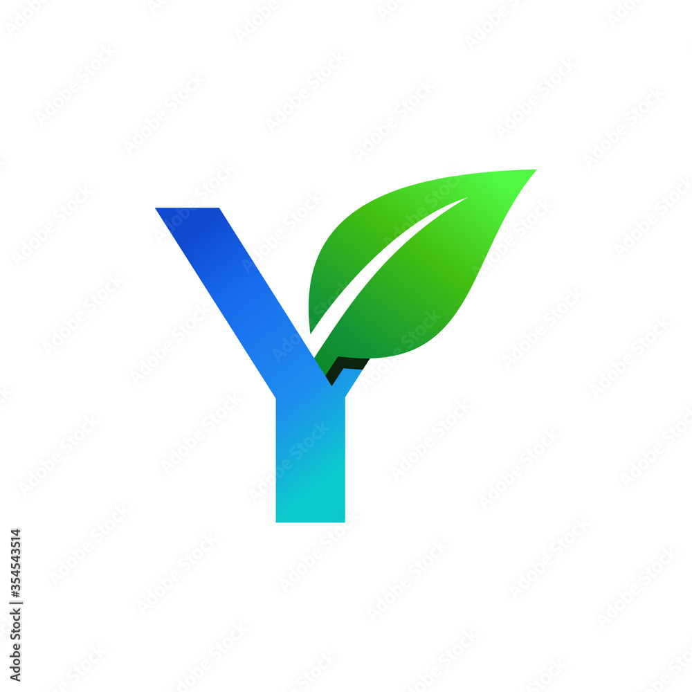 Letter Y Leaf Nature Icon Vector Logo Stock Vector | Adobe Stock