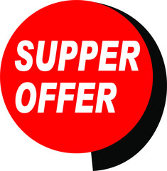 Canvas Print - Red Vector Banner supper offer