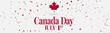 Canada day banner or header background. 1st of July national holiday design. Red and white confetti. Simple vector illustration.