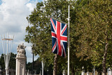 Fototapeta Londyn - Flag of the United Kingdom, capital city of England, London.