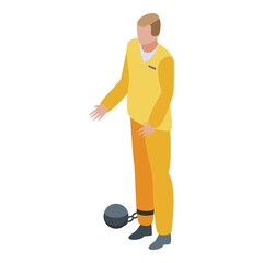 Poster - Prisoner icon. Isometric of prisoner vector icon for web design isolated on white background