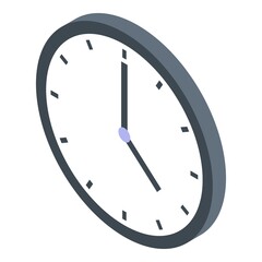 Poster - Round clockicon. Isometric of round clock vector icon for web design isolated on white background