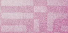 Soft Pink Carpet Texture As Background, Top View. Banner Design