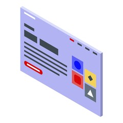 Poster - Link building page icon. Isometric of link building page vector icon for web design isolated on white background