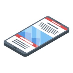 Poster - Screen page smartphone icon. Isometric of screen page smartphone vector icon for web design isolated on white background