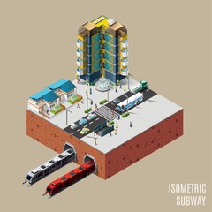 Poster - Isometric subway