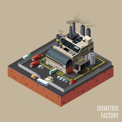 Canvas Print - Isometric factory