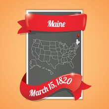 Maine State Map Poster