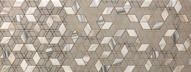 ceramic kitchen tile, abstract geometric mosaic brown pattern