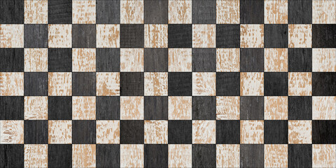 Wall Mural - Parquet floor with checkered pattern. Wood texture background.