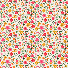 Cute Floral Pattern In The Small Flower. Ditsy Print. Seamless Vector Texture. Elegant Template For Fashion Prints. Printing With Small Orange Flowers. White Background.