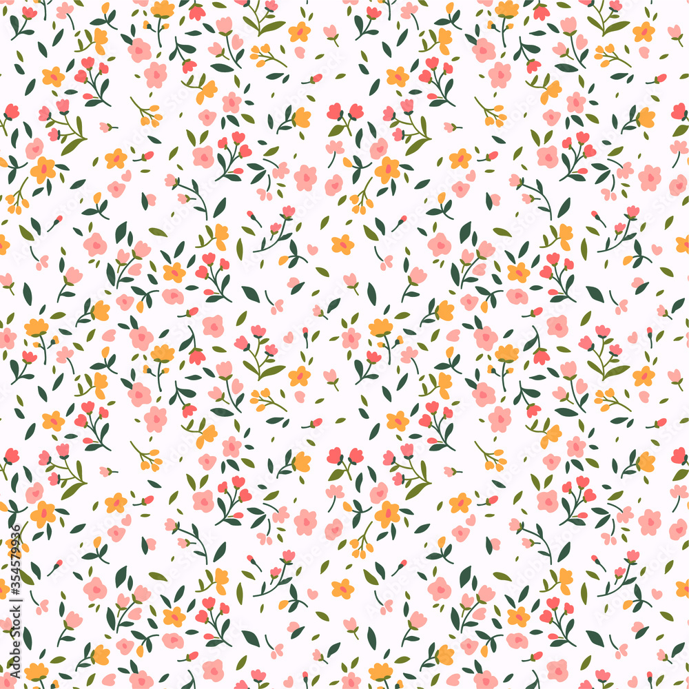 Cute floral pattern in the small flower. Ditsy print. Seamless vector texture. Elegant template for fashion prints. Printing with small pink and yellow flowers. White background. Stock Vector | Adobe Stock cute-floral-pattern-in-the-small-flower-ditsy-print-seamless-vector-texture-elegant-template-for-fashion-prints-printing-with-small-pink-and-yellow-flowers-white-background-stock-vector-adobe-stock