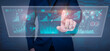 © tonefotografia - Businessman is touching financial growth graph and analyzing business data on virtual screen, business plan and strategy concept .