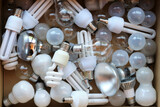 Fototapeta Uliczki - box with obsolete bulbs