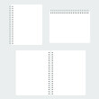 © Veronika - Vector illustration of a notebook of different types with one, two vertical pages and one horizontal page in white. Isolated on white background, realistic image, eps 10.