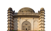 Gol Gumbaz Isolated On White Background. It Is A Mausoleum Located In Vijayapura (formerly Bijapur), Karnataka, India