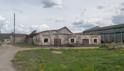 Poster - old barn style building in estonia