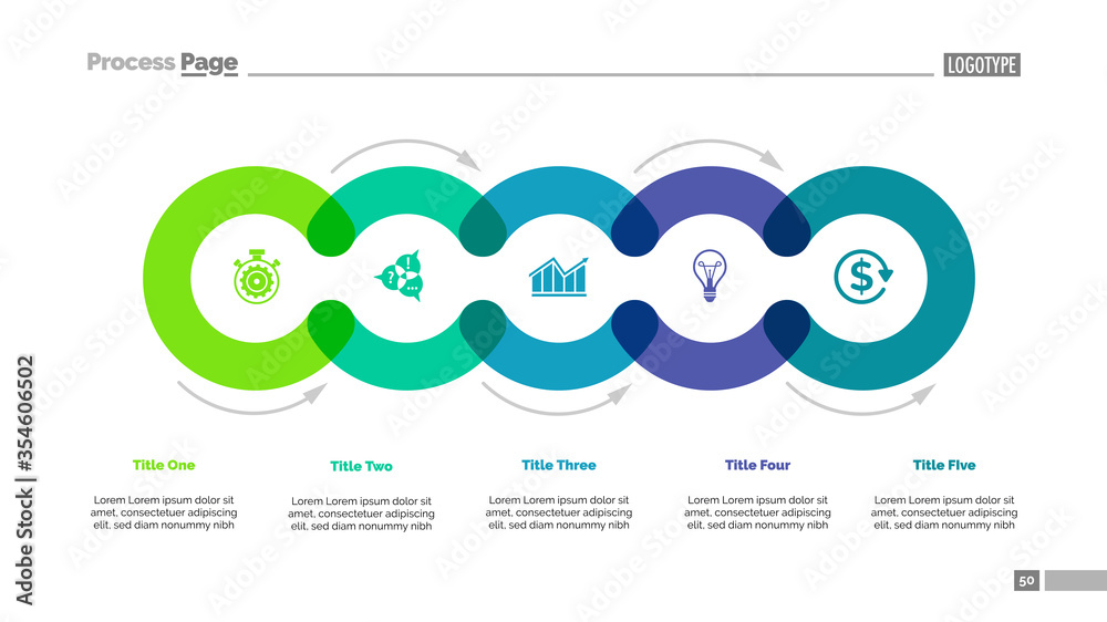Cycle diagram with five elements. Circular infographics, process chart ...