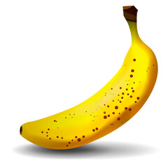 Poster - Spotted banana. Bright yellow banana.