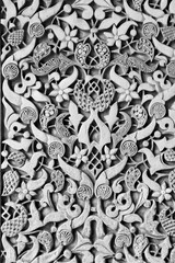 Wall Mural - Alhambra in Granada. Black and white vintage filter style.