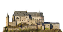 Vianden Castle (Luxembourg) Isolated On White Background