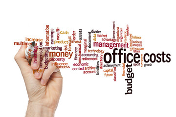 Sticker - Office costs word cloud concept