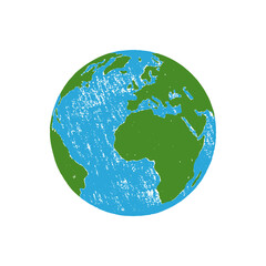 Wall Mural - hand drawn vector card with planet earth. save the world, save the planet. vector modern template wi