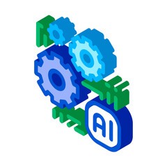 Poster - Artificial Intelligence Ai Chip vector isometric sign. color isolated symbol illustration
