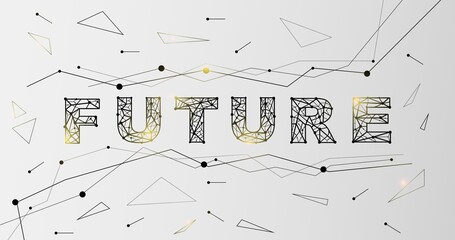 Aufkleber - Polygonal word FUTURE on light grey background, vector illustration