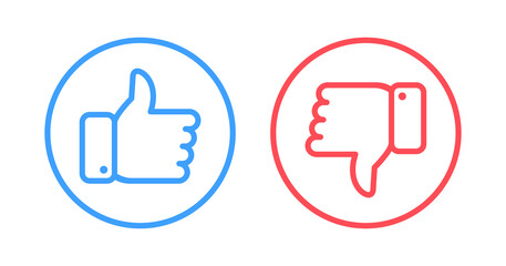 Poster - Like and dislike icons set. Selection buttons between 
