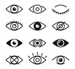 © Art Kovalenco - eye icons. abstract eye vector icon. graphic symbol for logo design or information objects. black and white shapes vector illustration