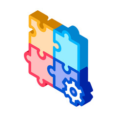 Aufkleber - Puzzle Game And Gear Agile Element vector isometric sign. color isolated symbol illustration