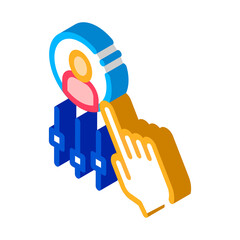 Aufkleber - Hand Settings And Man Silhouette Agile vector isometric sign. color isolated symbol illustration
