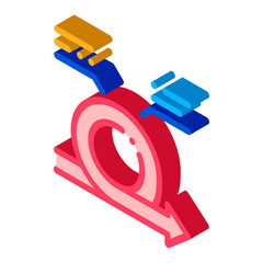 Aufkleber - Round Agile Arrow Mark With Comments vector isometric sign. color isolated symbol illustration