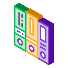 Poster - Financial Accounting Folders Reports vector isometric sign. color isolated symbol illustration