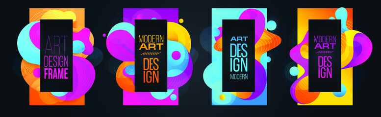 Poster - vector illustration. modern design frame for text. Background for the elements of graphics for sales and promotions. colorful gradient abstract liquid
