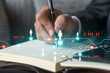 © VideoFlow - Businessman takes notes. Business network concept.