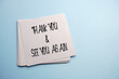 © ezuan - note paper written thank you and see you again over blue background