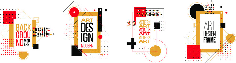 Poster - vector illustration. A minimalistic hipster colored frame design. Vector line gradient halftone. frame for text Modern Art graphics. design business cards, invitations, gift cards, flyers ,brochures