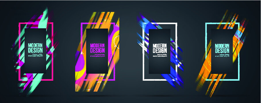 Vector frame for text Modern Art graphics for hipsters . dynamic frame stylish geometric black background with gold. element for design business cards, invitations, gift cards, flyers and brochures