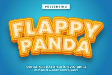 Poster - flappy panda - text effect with modern 3d design, gradient font complete set alphabet for game title