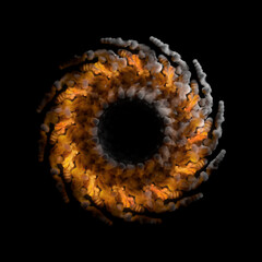 Poster - 3d render of explosion with smoke and  fire in it on the black background...